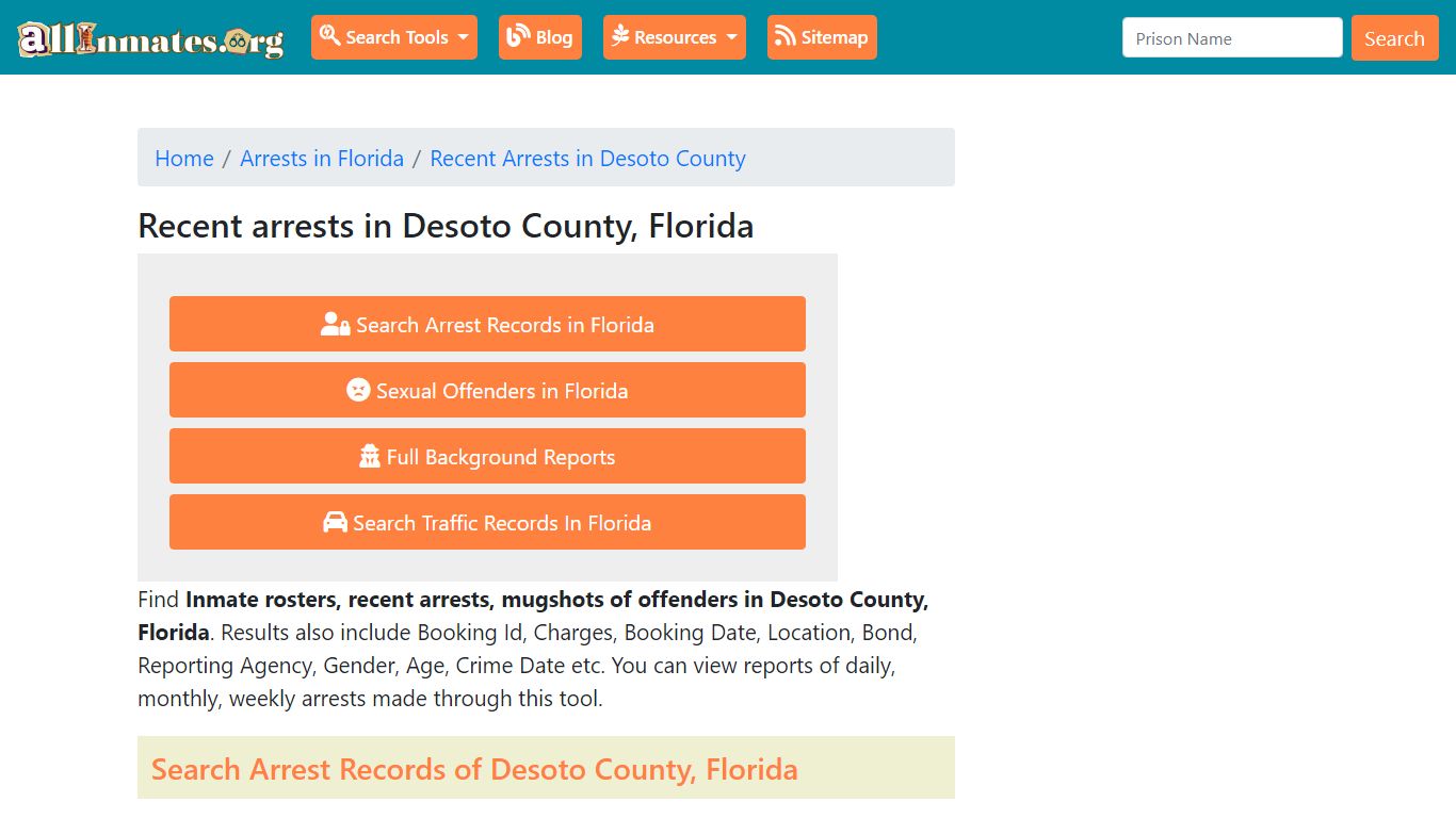 Recent arrests in Desoto County, Florida | Mugshots, Rosters, Inmates ...